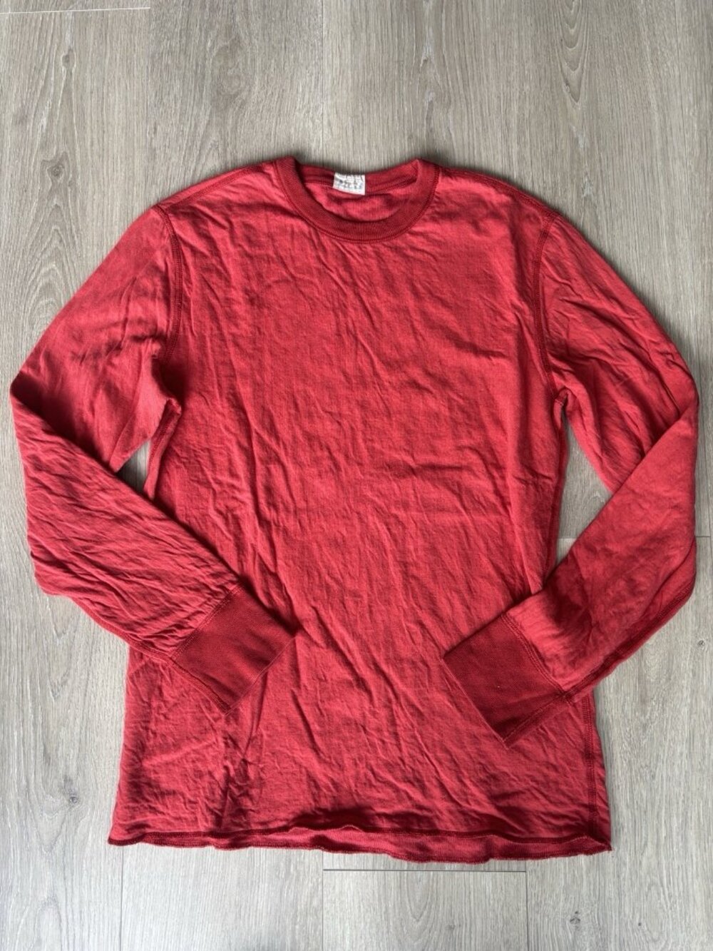RRL Ralph Lauren Double RL Red Vintage Reversible Long Sleeve T-Shirt ~ Mens S